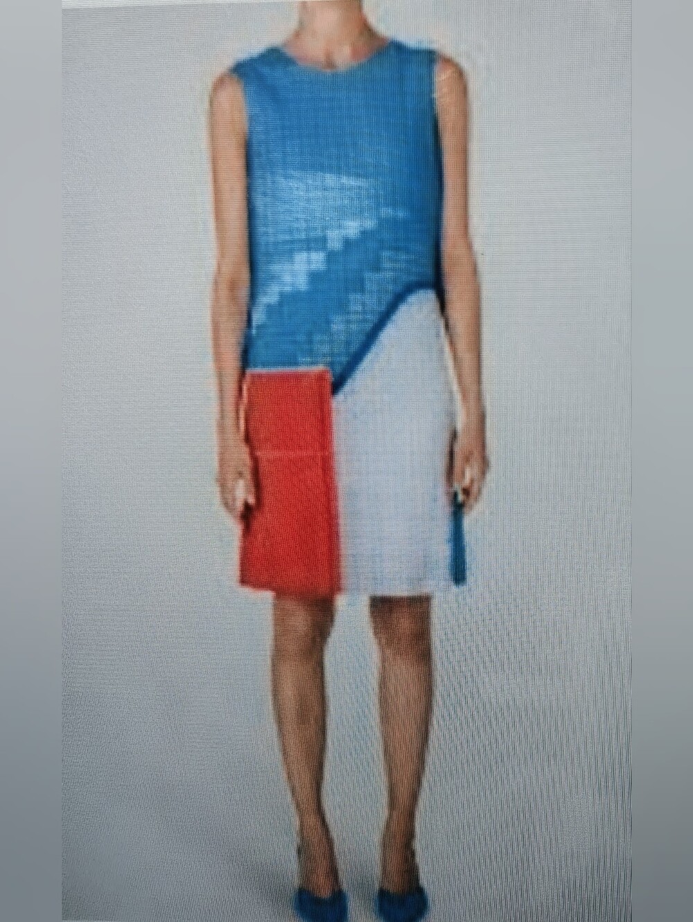 Akris Punto Pool Cut-out Printed Short Dress Rare Turquoise Grid Women's Sz 2